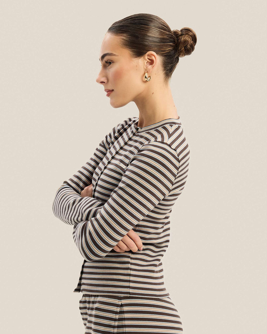 Woodland Stripe Long Sleeve Button Up