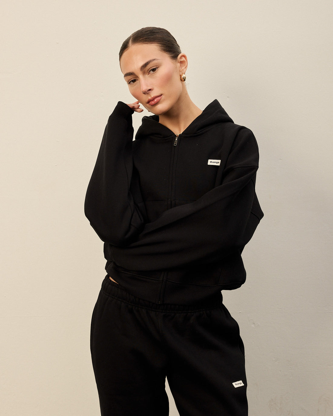 Black  Zip Through hoodie