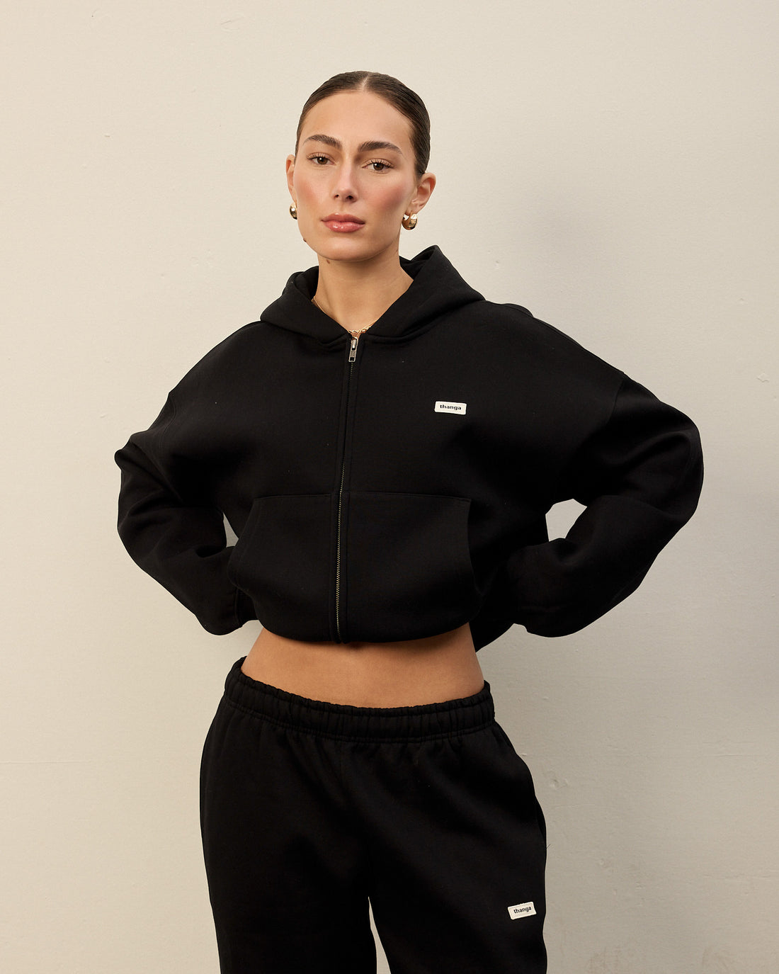 Black  Zip Through hoodie