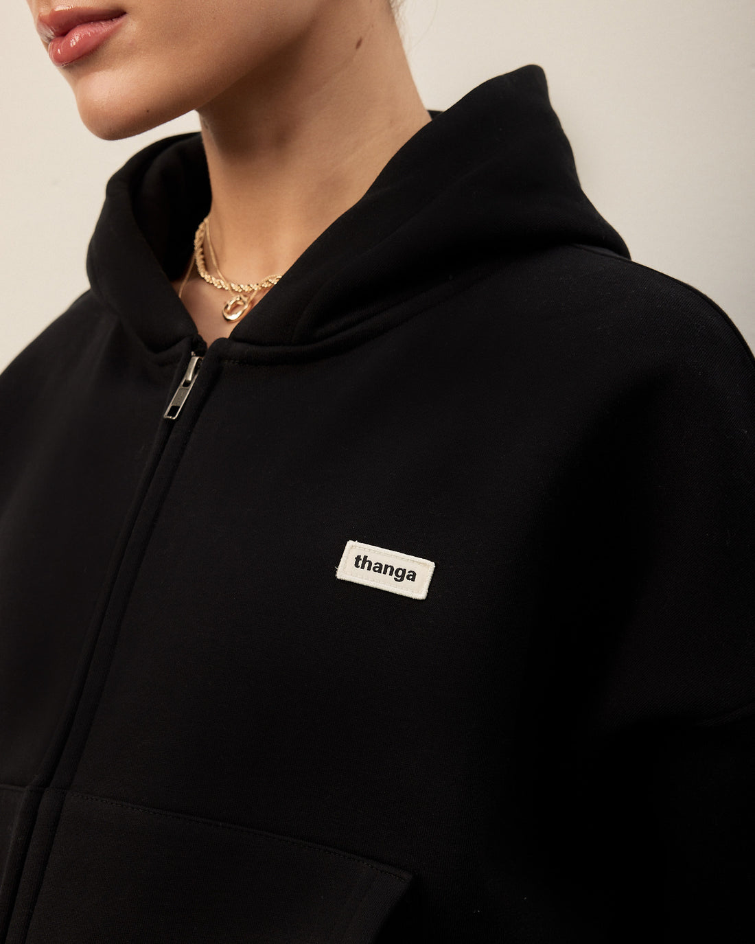 Black  Zip Through hoodie