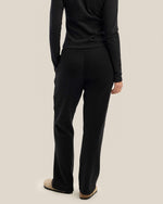 Black Cotton Stretch Pants